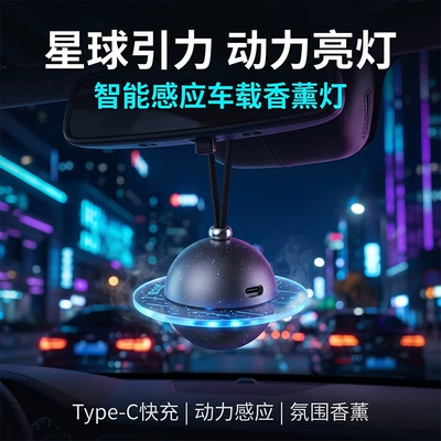 Cross-border car air freshener pendant with Car hanging - a5-gray-planet-power-sensing