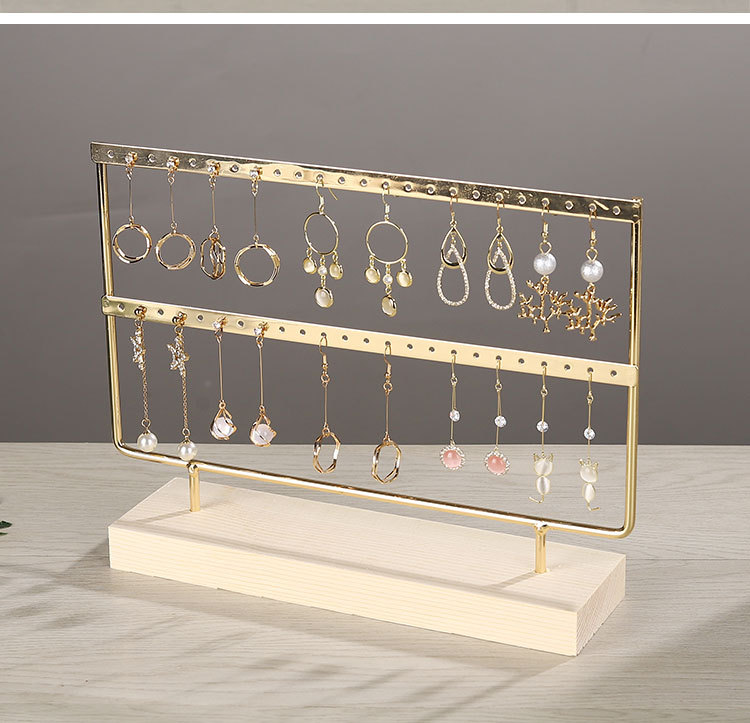 Simple Style Solid Color Solid Wood Iron Jewelry Display Jewelry Rack display picture 6