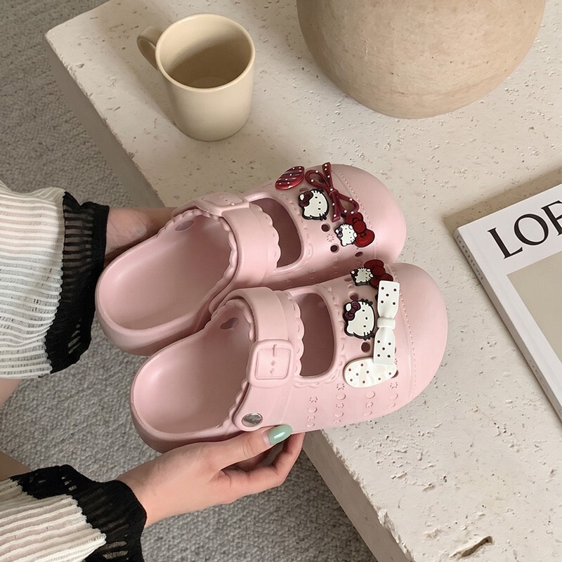 Summer Women's Eva Mary Jane Clogs for Outdoor Wear, Casual and Comfortable, Creative Nail Art Design, Kitten Toe-Covering Slippers Summer Women's Eva Mary Jane Clogs for Outdoor Wear, Casual and Comfortable, Creative Nail Art Design, Kitten Toe-Covering Slippers