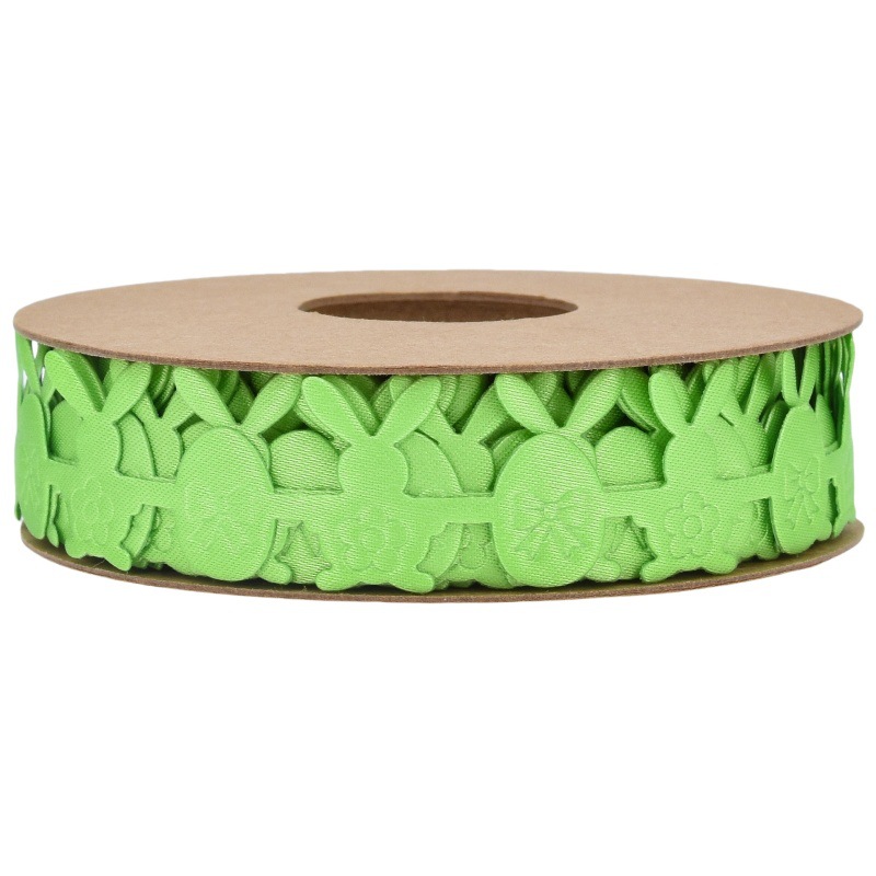 Nuevos productos transfronterizos de zanahoria de Pascua conejo huevo cinta de regalo embalaje material de arco primavera cinta