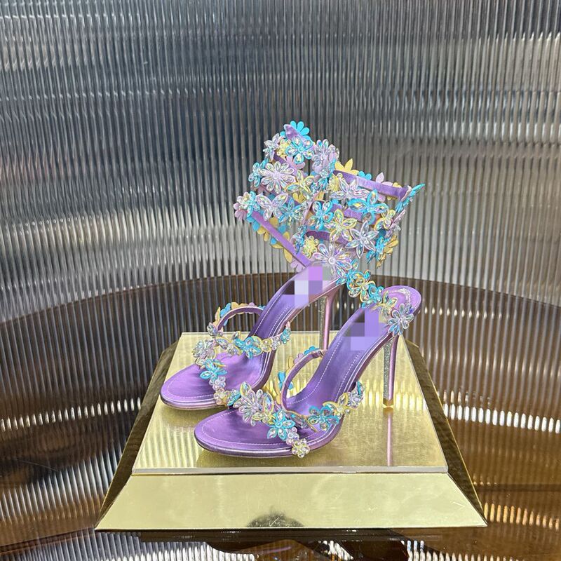 2026 Spring/Summer New Rc Solid Color Rhinestone Butterfly Flower Silk Heavy-Duty Winding Snake-Shaped High Heels Pumps 2026 Spring/Summer New Rc Solid Color Rhinestone Butterfly Flower Silk Heavy-Duty Winding Snake-Shaped High Heels Pumps
