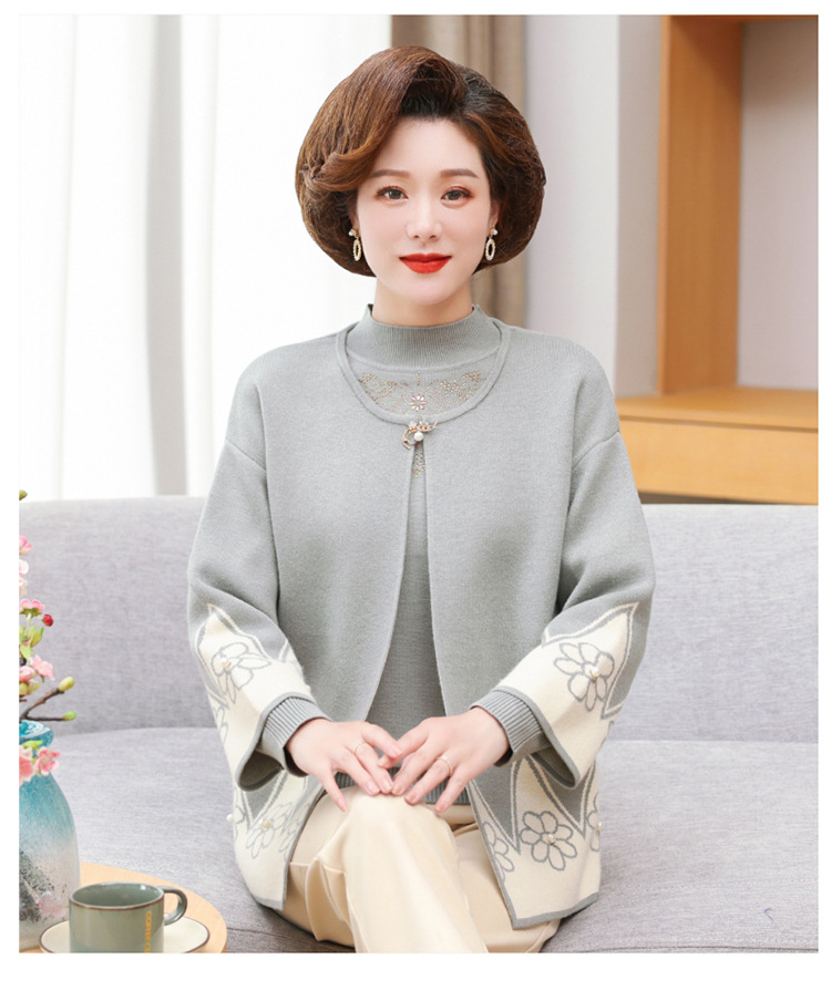 E5859 1250K ÁO LEN NỮ TAIRYA ÁO LEN DÁNG DỘNG CẢ BỘ 2 MÓN MÙA XUÂN THU ĐÔNG TRUNG NIÊN THỜI TRANG NỮ G04 SẢN PHẨM MỚI