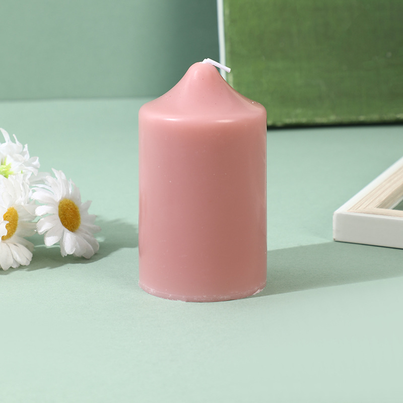 Vintage rosa gris largo estilo de vela casera boda vela vela cena candelabro decoración del hogar adornos