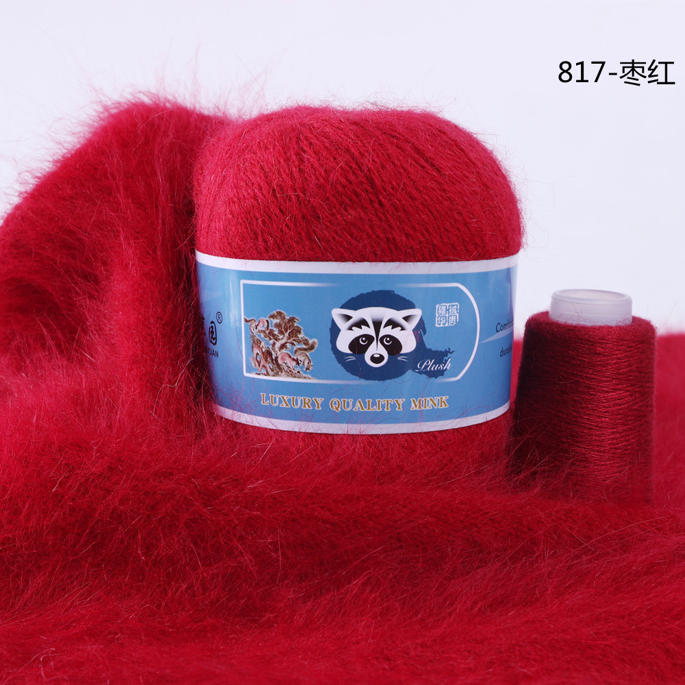 Venta Directa de fábrica medio grueso tejido a mano de lana de visón de lana Bola de lana tejida al por mayor de bricolaje bola de lana gran cantidad de descuento