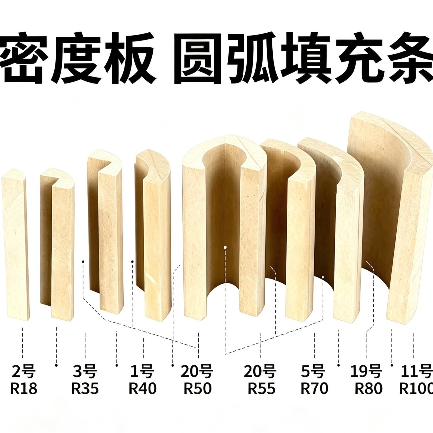 密度板圆弧线条 中密度纤维板弧形装饰线条 吊顶门套圆弧造型