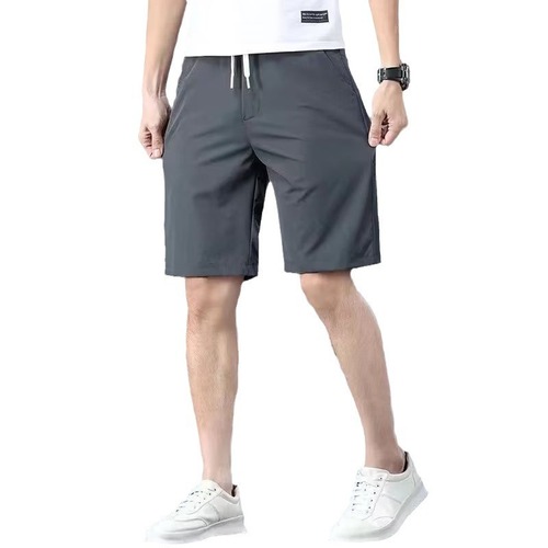 Casual and stylish men's summer shorts, trendy brand straight-leg loose fit large size sports five-hole mid-calf pants for men