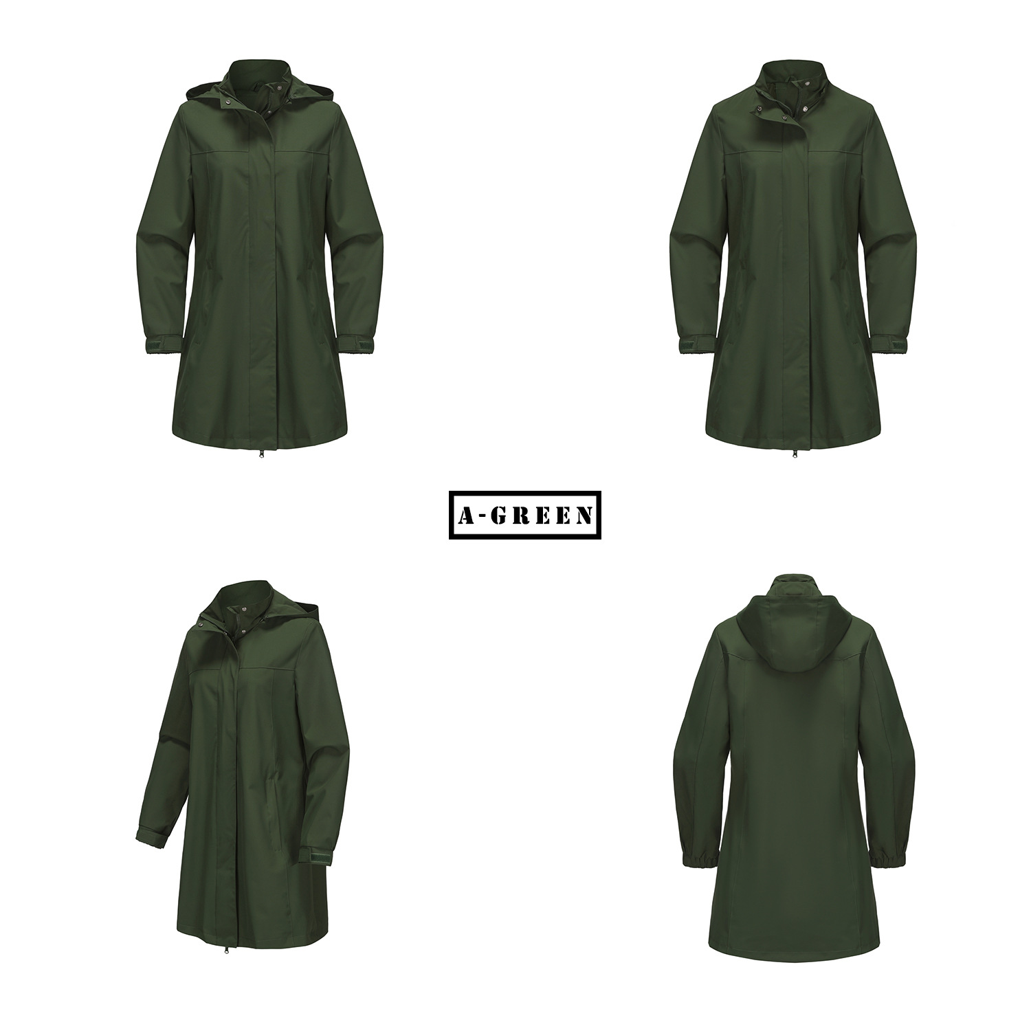Women's Clothing new spring and autumn detachable hood water repellent windbreaker women's solid color long sleeved thin jacket_voghion.com