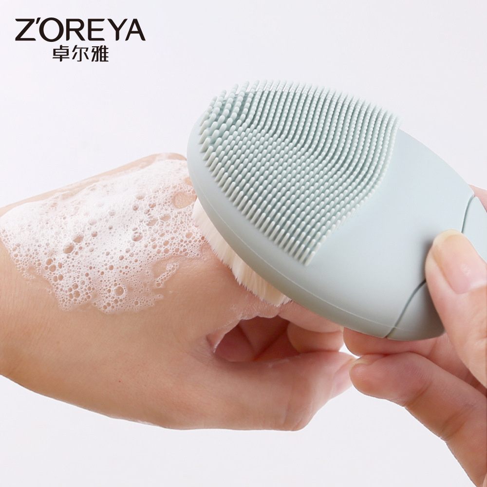 Fabricante en stock Pebble pelo suave de doble cara de silicona cepillo de lavado de cara cepillo de maquillaje cepillo facial cepillo de limpieza facial cepillo de baño