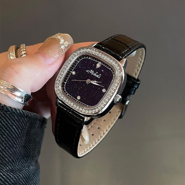 米莉莎小众手表女古风锆石小圆盘气质女表名牌正品石英表生日礼物