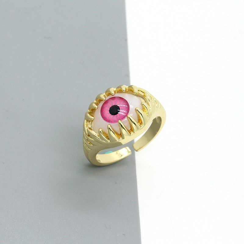 Retro Punk Personality Color Three-dimensional Eye Ring Devil's Eye Open Ring Wholesale display picture 2