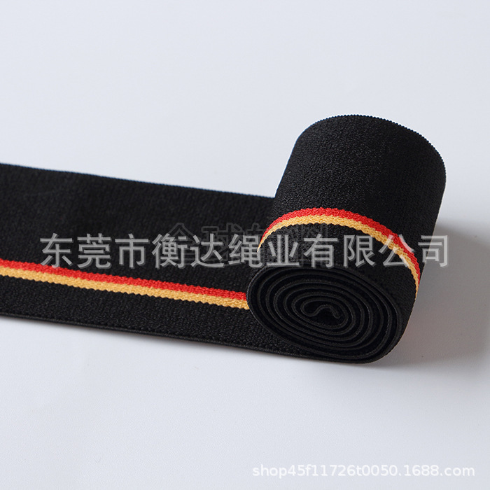 Inventario al por mayor de 4cm rayas de color medio de nylon elástico cintura lateral banda elástica accesorios de ropa