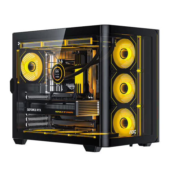 AOC Sky-shaking Bow CG455 Desktop Computer Sea View Room Chassis Integrated Curved Glass Side 360 Water-cooled ATX