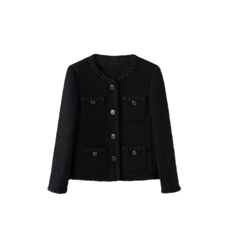Флис модная демисезонная куртка, стиль Chanel, свободный крой