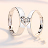 Fashionable ring for beloved suitable for men and women, zirconium, jewelry, Korean style, simple and elegant design