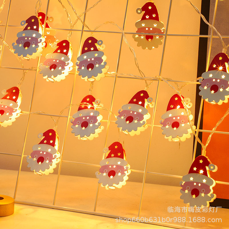 LEDクリスマスライトストリング鉄芸老人雪だるまクリスマスツリー祭り装飾イルミネーションストリングルーム雰囲気配置ライトストリング|undefined