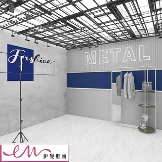 工业风克莱因蓝水泥背景墙纸办公室服装店街舞健身房网红直播壁纸