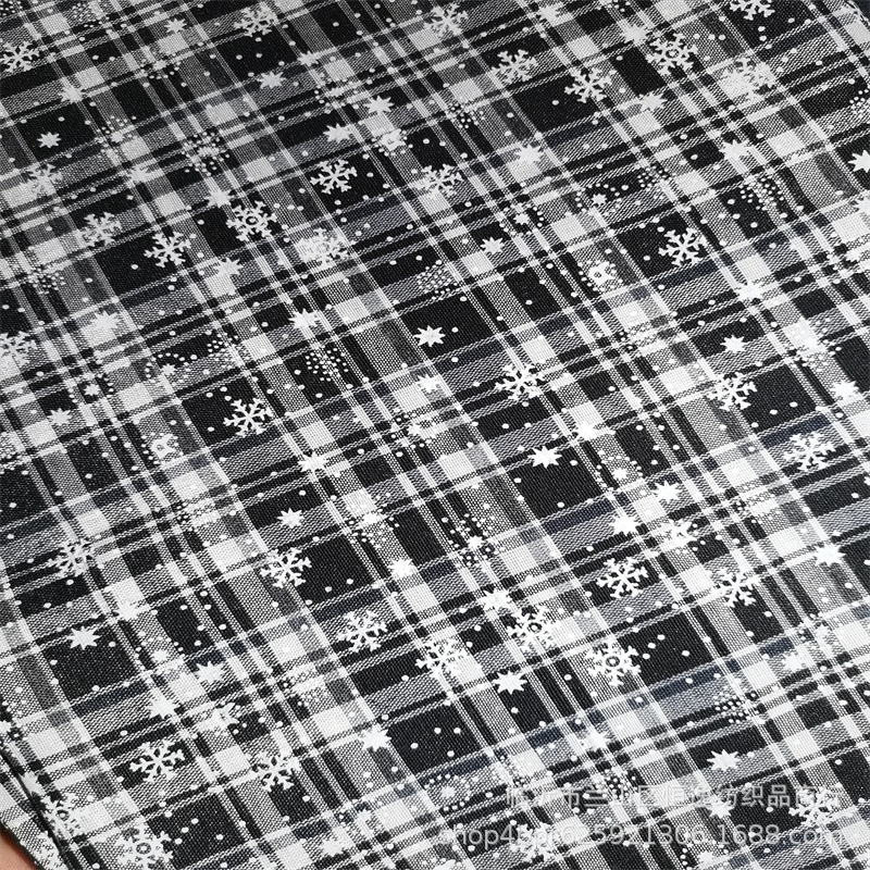new pattern Christmas festival decorate Toys lattice Fabric goods in stock Polyester fiber black and white printing Dyed lattice