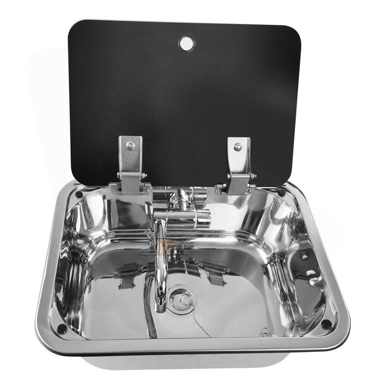 房车小号带盖水槽 旅居车隐藏水龙头 B型房车水槽 房车厨房用水盆