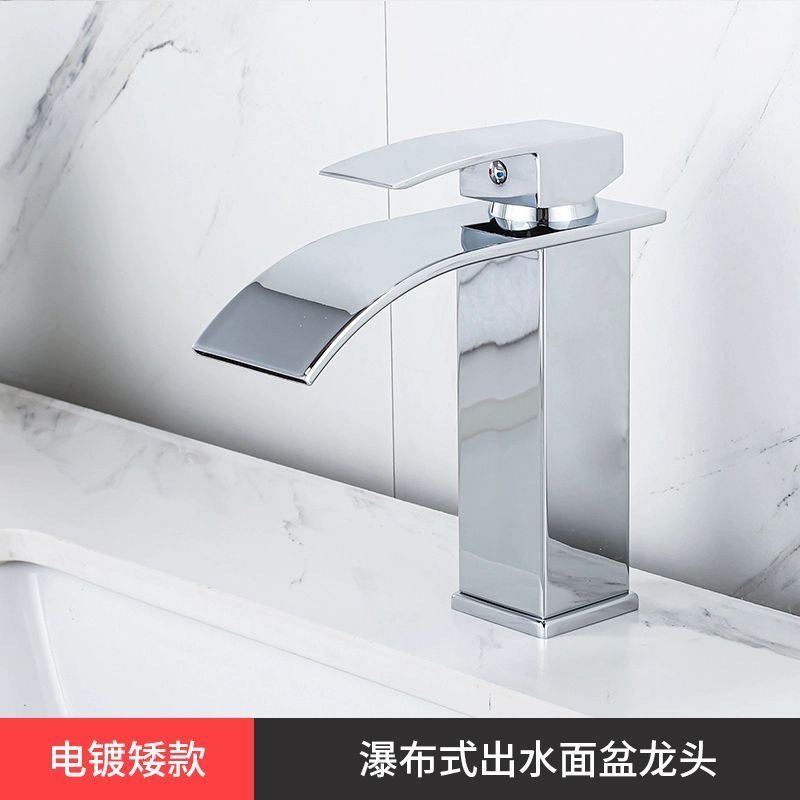 Fábrica directa de cobre baño cascada grifo lavabo grifo europeo boca ancha grifo caliente y frío