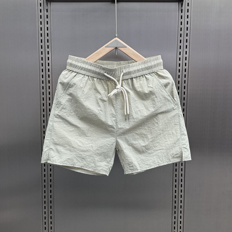 Trendy Brand High-end Sports Shorts Men's Summer Quick-drying Running Fitness Three-point Pajama Pants Beach Ice Silk Trendy Casual Pants