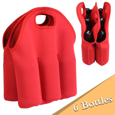 跨境潜水料隔热啤酒瓶套6瓶装12瓶易拉罐套手提款可乐瓶套|ru
