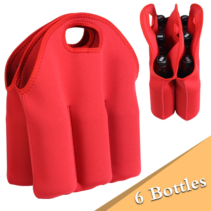 跨境潜水料隔热啤酒瓶套6瓶装12瓶易拉罐套手提款可乐瓶套|ru