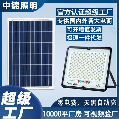 Đèn pha năng lượng mặt trời kiểu bầu trời sao xuất khẩu, LED điều khiển ánh sáng, chống nước, hẹn giờ, dùng sân vườn