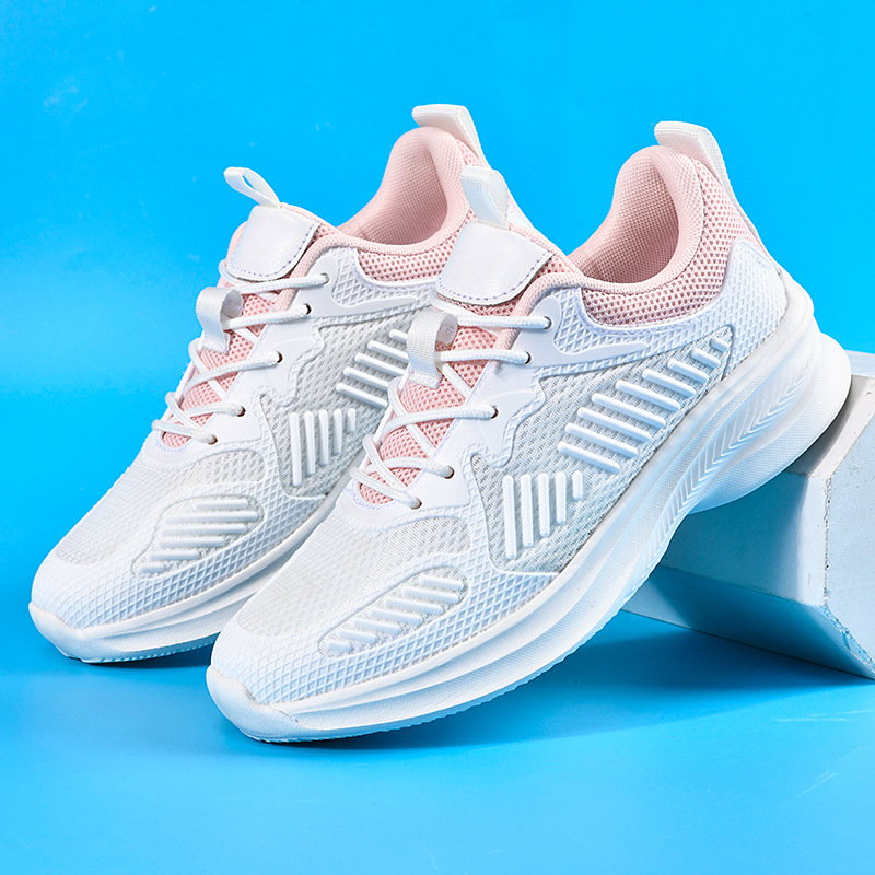 Women's Shoes 2025 New Spring and Summer Sports High School Entrance Examination Sports Shoes Soft Sole Shock-Absorbing Mesh Breathable Lightweight Running Shoes Casual