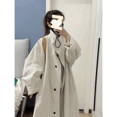 中长款高个子白色风衣外套女2025春秋新款小个子英伦风大衣超好看