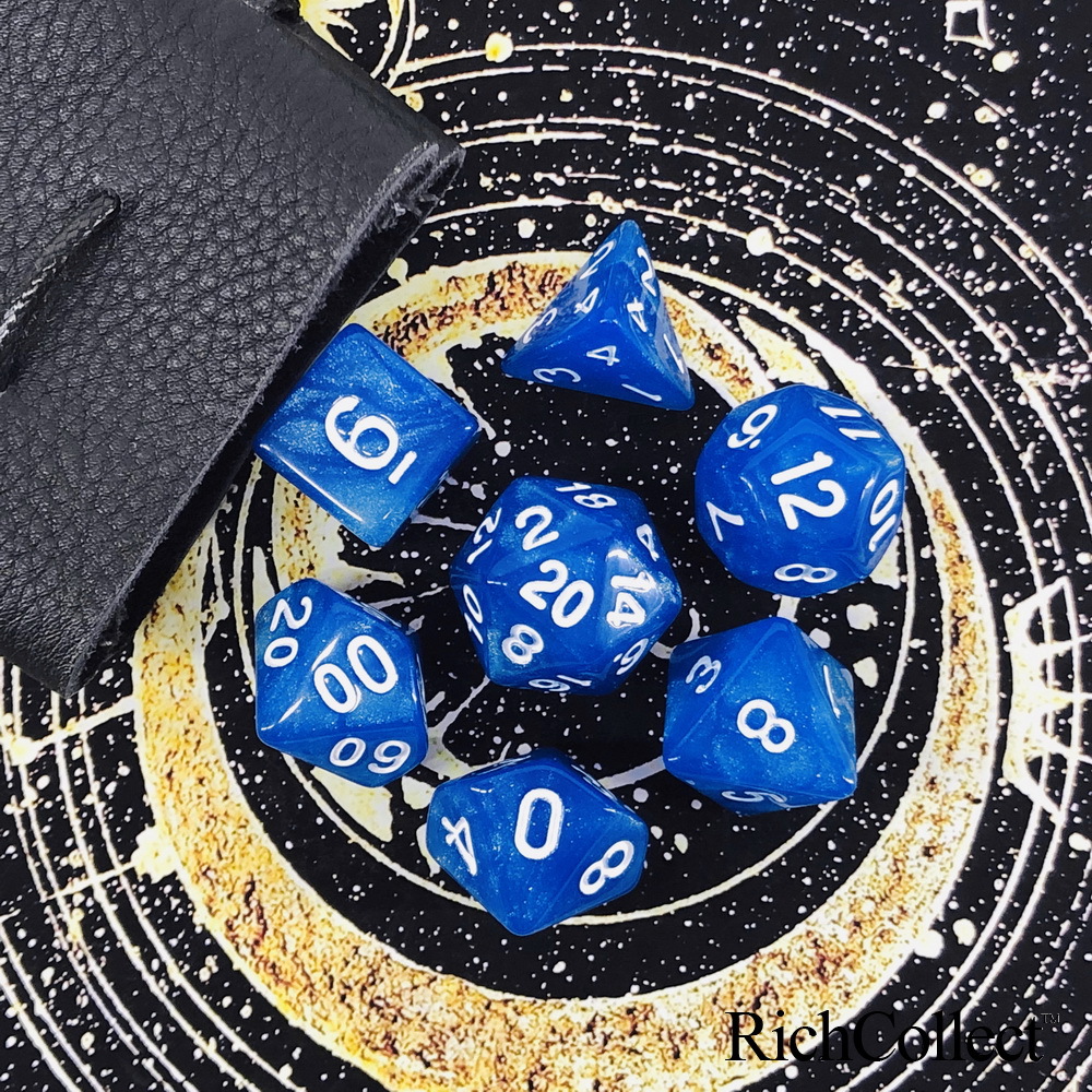 24 [Starry Sky Series] Dungeons And Dragons DnD Acrylic TRPG Cthulhu Running Group Board Game Dice With Bag