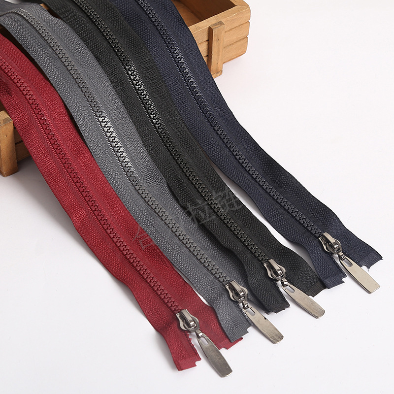 彩色5号树脂拉链 硬料粗齿胶牙闭尾塑料拉 箱包帐篷拉链外套服饰