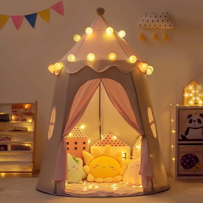 Small Spot Dove Children's Tent Playhouse Toy House Indoor for Boys and Girls Pink Mongolian Yurt Role-Playing Princess Castle
