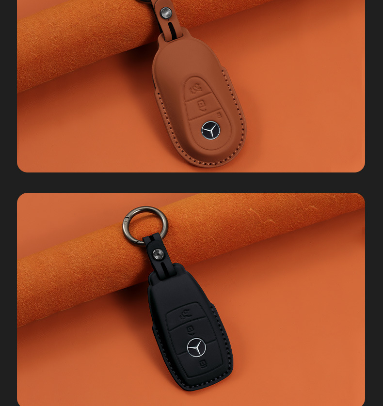 Suitable for Mercedes-Benz Car Key Cover C260L Gla Glc300L Buckle Gle Bag E300L A200L Genuine Leather S Yuyan