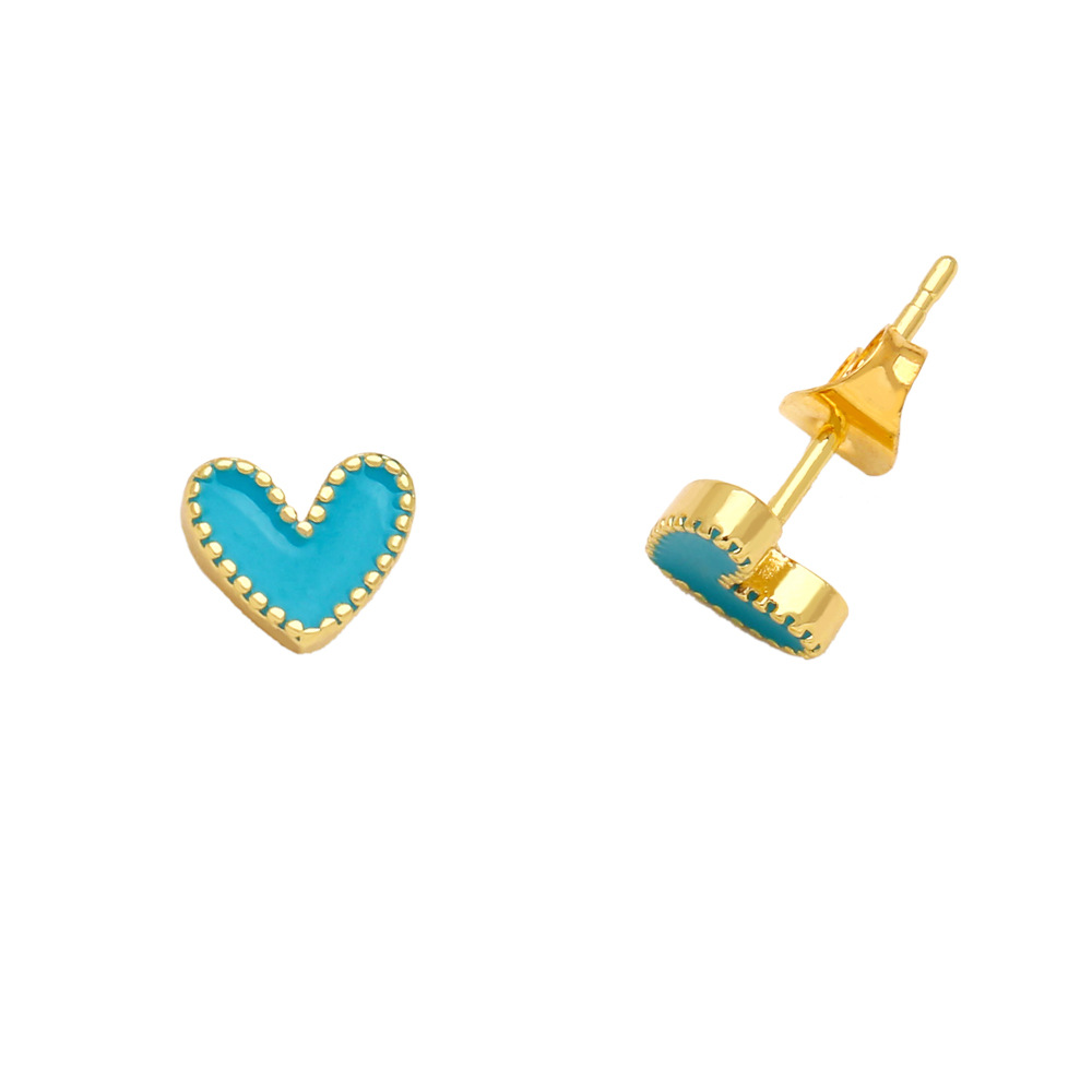 Fashion Heart Shape Copper Plating Ear Studs 1 Pair display picture 5