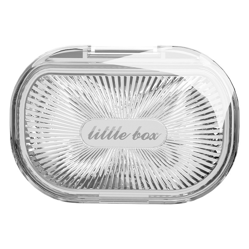 Caja de tirantes portátil de viaje pequeña joyería hisopo de algodón caja de almacenamiento de plástico sellado transparente a prueba de polvo caja de tirantes al por mayor