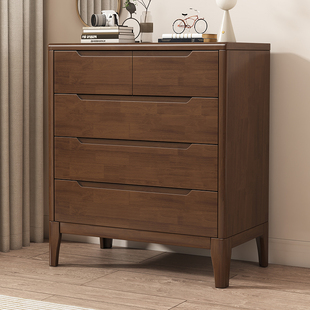All Solid Wood Chest of Drawers Living Room Simple Storage Cabinet Household Chest of Drawers Six Drawers Bedroom Door Entry Storage Cabinet Side Cabinet