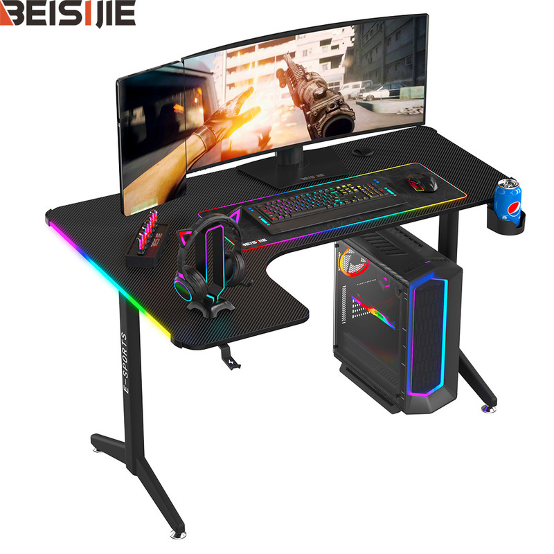 Young Fashion Influencer Live Streaming Corner Gaming Desk with Ambient Lighting, Desktop Computer Desk, Corner L-Shaped E-Sports Desk Young Fashion Influencer Live Streaming Corner Gaming Desk with Ambient Lighting, Desktop Computer Desk, Corner L-Shaped E-Sports Desk