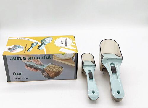 Measuring spoon 2 piece set measuring spoon adjustable measuring spoon kitchen tool plastic graduated measuring spoon adjustable measuring spoon set