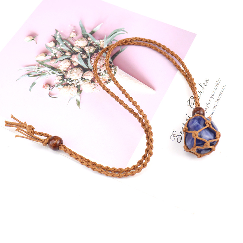 Ethnic Style Solid Color natural stone Pendant Necklace 1 Piece