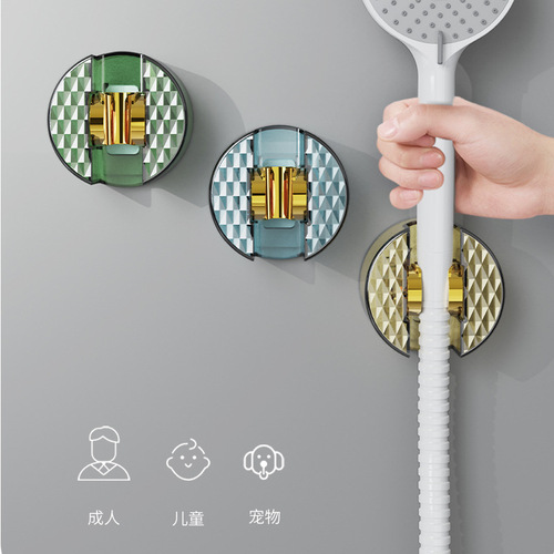 No punching creative shower bracket hanging seat nozzle holder rain shower fixed wall base bathroom shower rack
