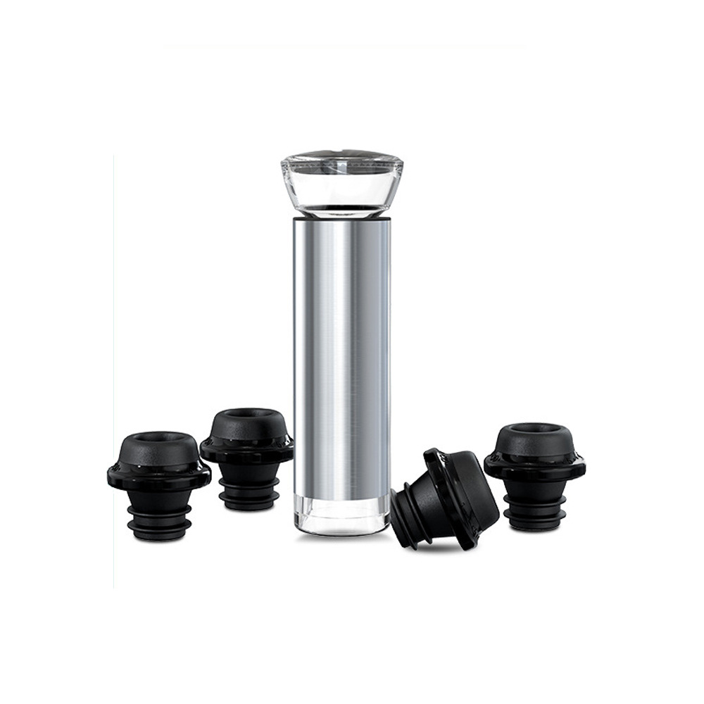 M: [레드 와인 진공 신선 유지 펌프 4 플러그] 스테인레스 스틸/풀/HK-KVS-23