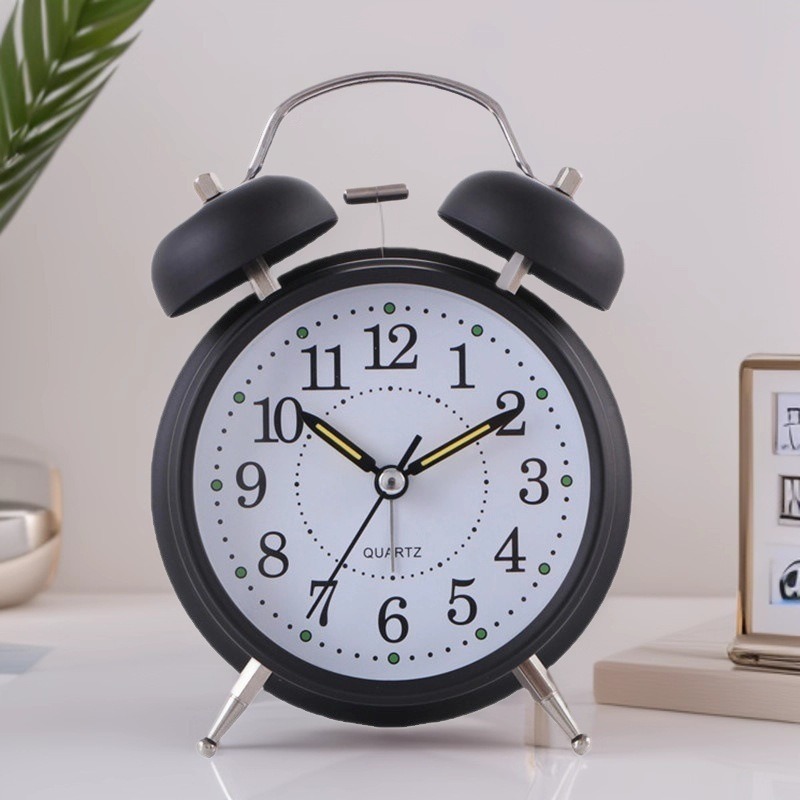 Reloj Despertador Metálico de 4 Pulgadas para Estudiantes de Secundaria, Reloj Infantil con Luz Nocturna Integrada, Reloj de Escritorio Pequeño, Venta al Por Mayor del Fabricante