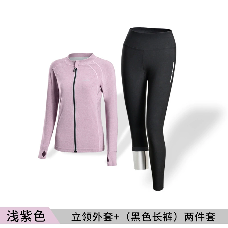 Sports set running suit, hooded or stand-collar jacket with leggings, plus sizes S–3XL
