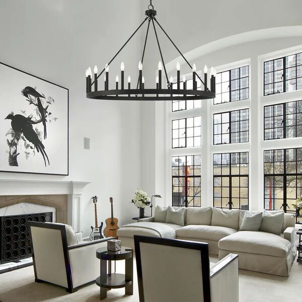 Country retro round ceiling lamp for living room