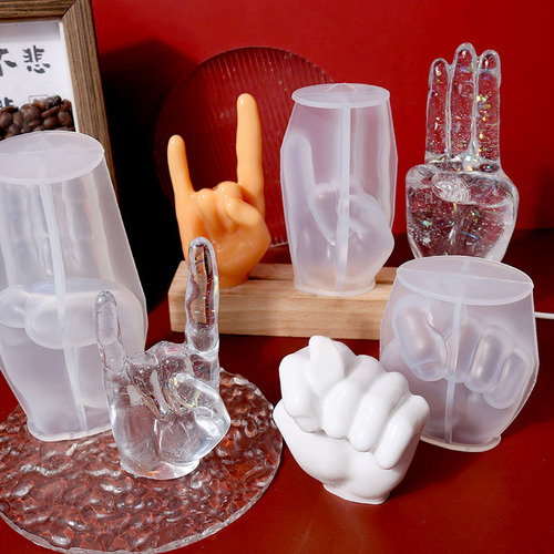 Proud diy glue mold ring storage rock gesture silicone mold silicone mold finger ornaments
