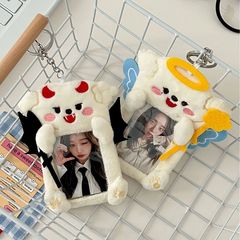 Angel and Demon Plush Card Case, Korean Instagram Instant Camera Goka Idol Small Card Display Hook, Couple's Edition