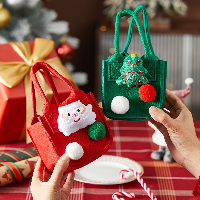 フェルトクリスマスギフトフェルトバッグ靴下漫画装飾ペンダントギフトバッグクリスマスツリーヘラジカ不織布バッグ|undefined