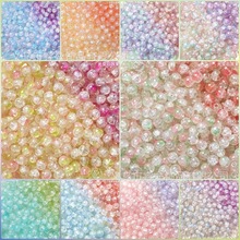 新品太阳紫外线光变8mm碎花琉璃珠散珠手工串珠diy手链项链钥匙扣