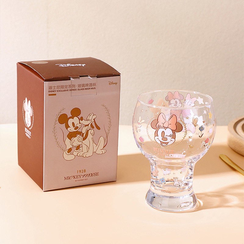 Disney Pooh Series Vaso de cristal de celebridades netas Vaso lindo para bebidas frías Vaso de jugo alto Vaso de cerveza de alto valor