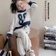 女童春装运动套装2025新款儿童春季套头卫衣洋气春秋款休闲两件套